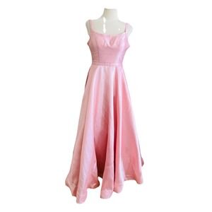 Y2k‎ Sherri Hill Dress Long Pink Sz 0 Barbie prom party Fit Flare